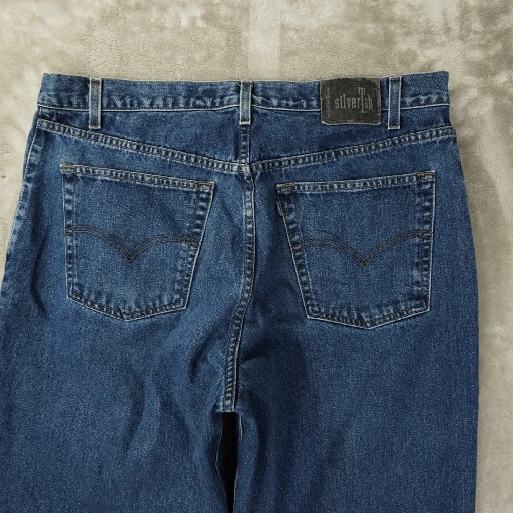 Levi's Vintage 1999 Silvertab Jeans Baggy Men's 38x31 Blue Dark Wash Streetwear